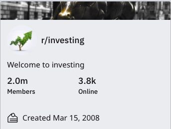 r/investing reddit community