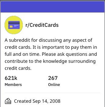 r/CreditCards subreddit
