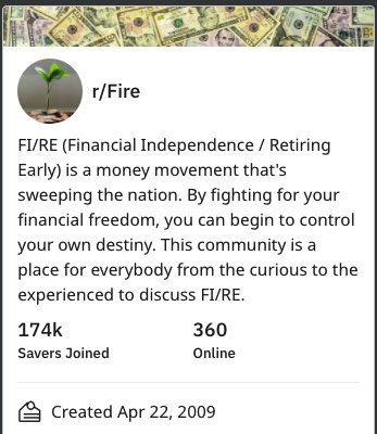 r/Fire financial independence and retiring early subreddit
