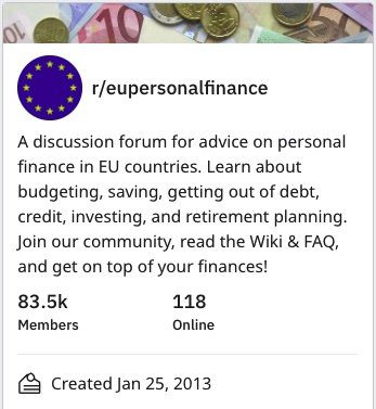 r/eupersonalfinance personal finance reddit for european union