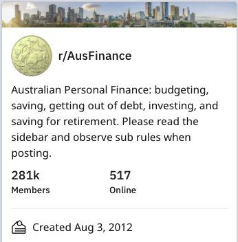 r/AusFinance personal finance reddit for australia