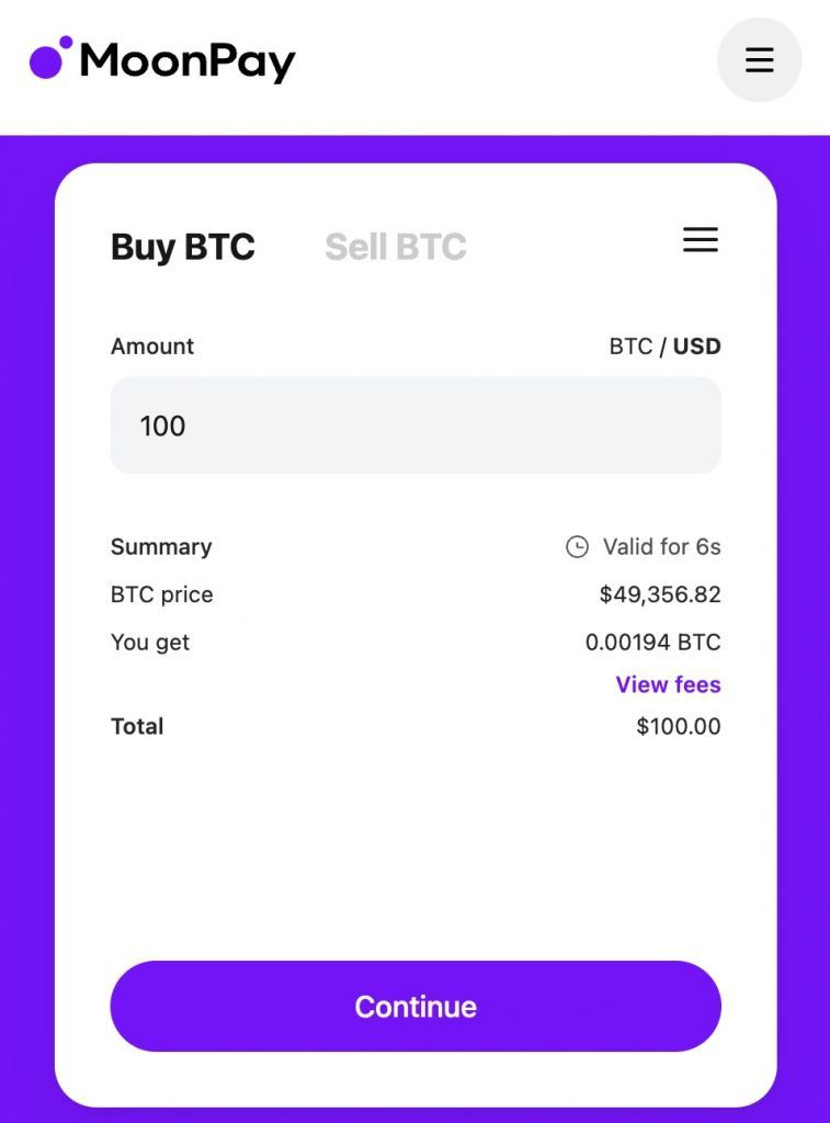 buy bitcoin on moonpay
